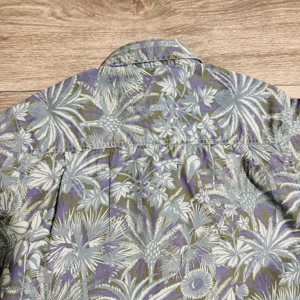 Weatherproof Vintage Mens Short Sleeve Button Up Shirt Tropical Leaf Print Sz S - Picture 6 of 9